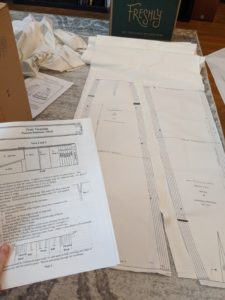 Cutting out the pattern pieces