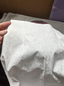 White swirly print