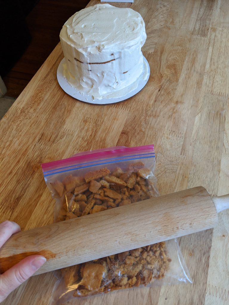 Cake and crumbs