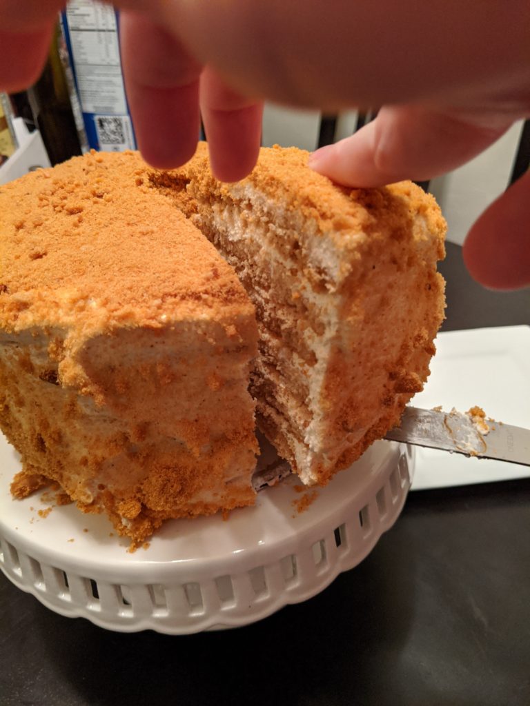 Honey cake -first slicie